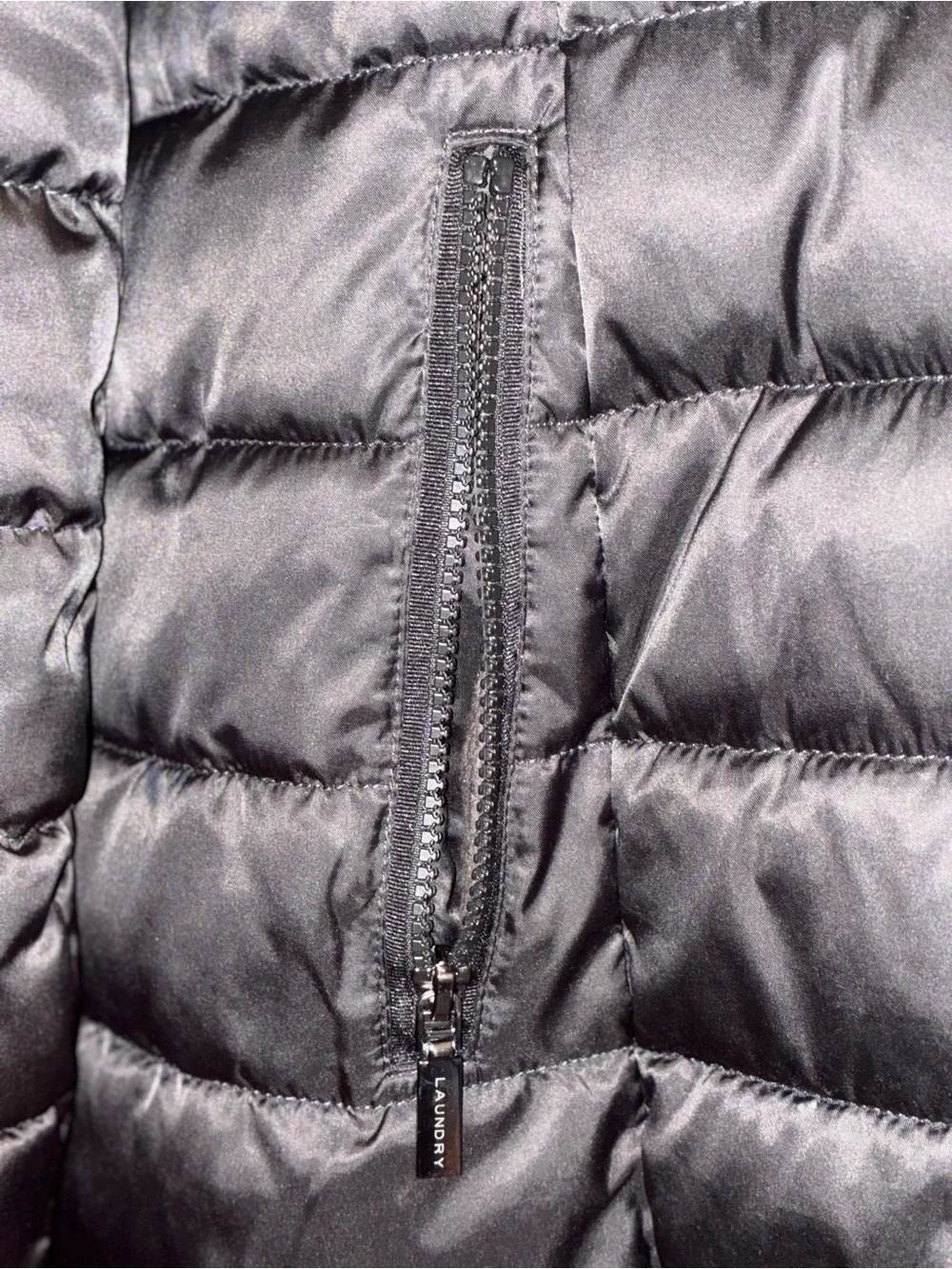 Women's Black Puffer Coat with Oversized Collar and hood